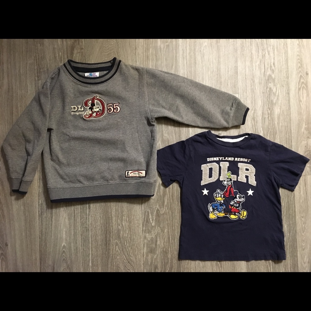 Kids Disneyland sweater and shirt bundle lot